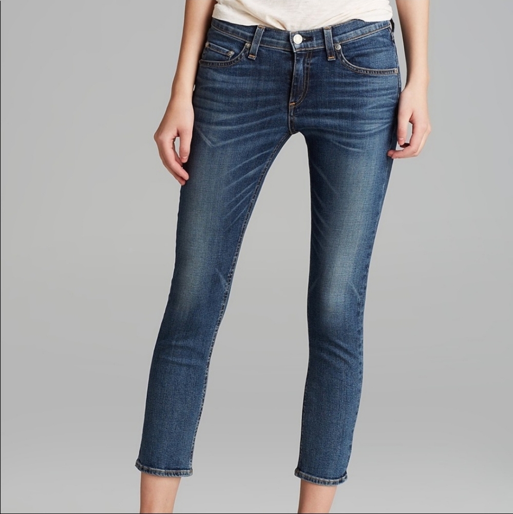 Rag & bone cropped jeans Southport medium‎ wash size 25 blue
